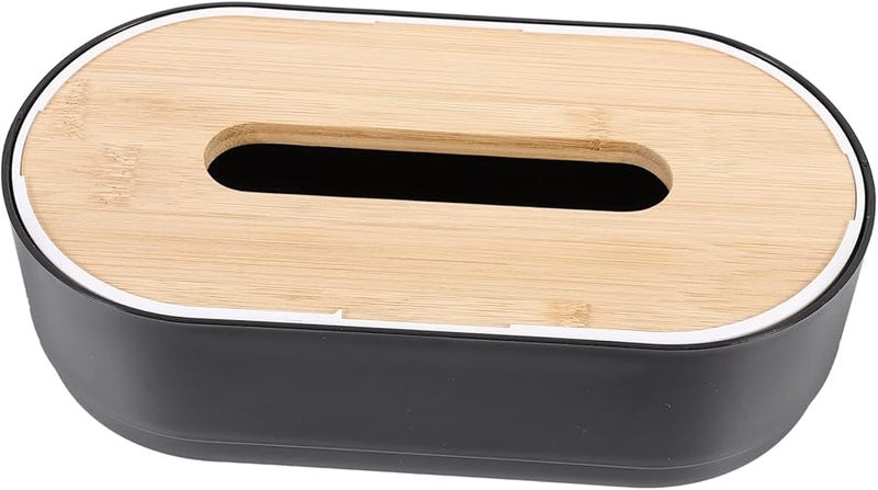 حامل صندوق المناديل الأسود تصميم ياباني بسيط لمنظم المناديل للمكتب المنزلي - Image 1